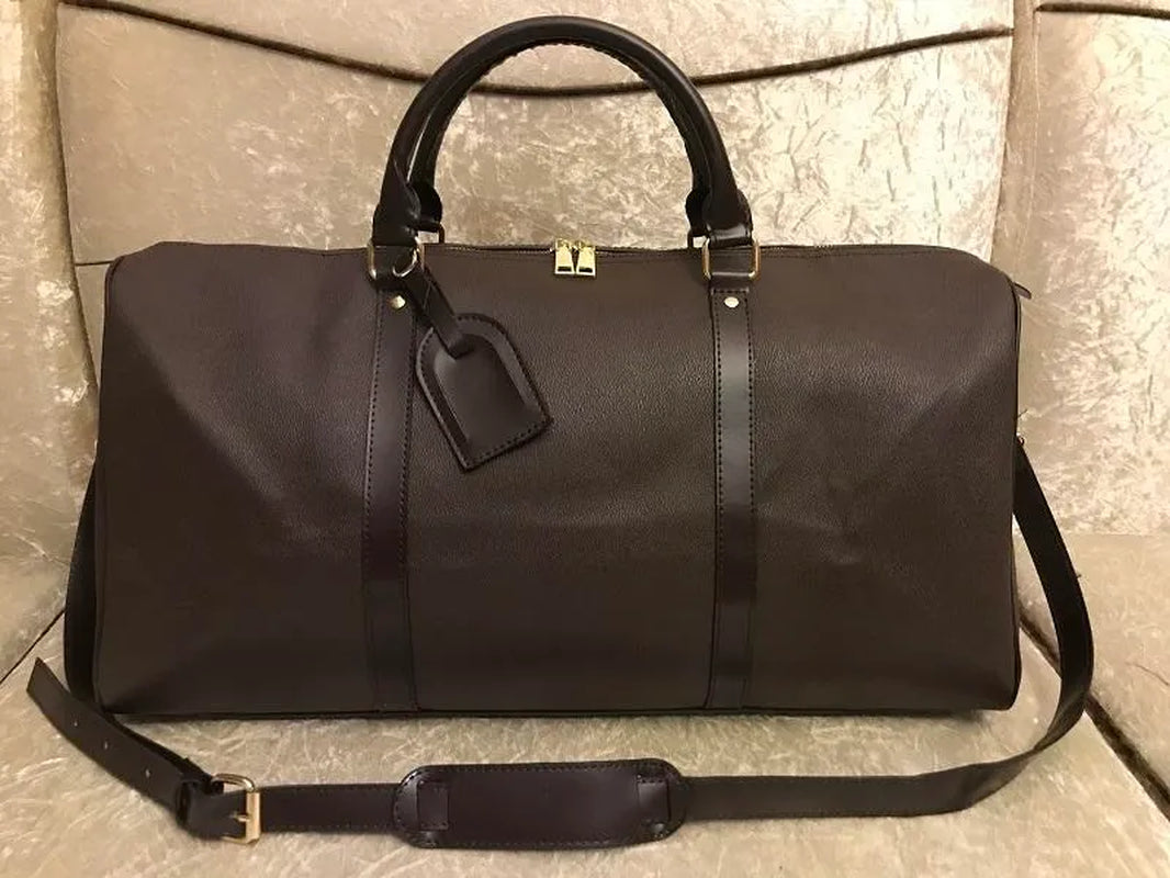 Top Quality New Men Duffle Bag Women Travel Bags Hand Luggage Travel Bags Men Pu Leather Handbags Large Crossbody Bags Totes Purse Crossbody Bag 55Cm