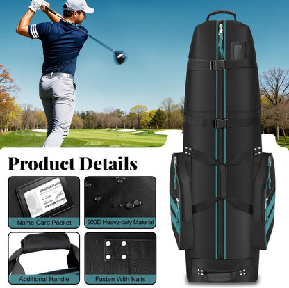 Golf Travel Bag with Wheels, Outdoors Heavy Duty 900D Polyester Waterproof Travel Golf Bags, Golf Travel Bags for Airlines, Transporting, Clubs
