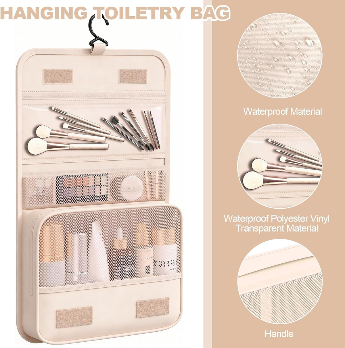 8 Set Packing Cubes for Travel,Suitcase Organizer Bags for Luggage with Shoe &amp; Hanging Toiletry Bag, Vacation Essentials &amp; Accessories for Cruise Ship, Airplane Must-Have,Road Trip &amp; Camp Gifts(Cream)
