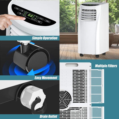 Portable Air Conditioner, Mini Air Conditioner with LCD Display, Mini Air Conditioner with Remote Control, Portable Air Conditioner for Home Office Use - White