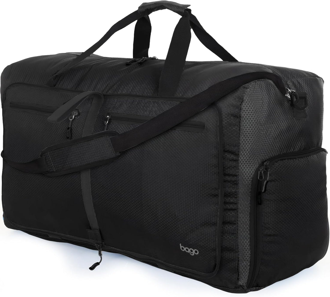 Large Duffle Bag for Travel Women &amp; Men. Durable Lightweight Foldable Travel Duffel Bags for Traveling Women. 60L Duffle Bags for Overnight Bag with Shoe Compartment Collapsible Weekender Duffel