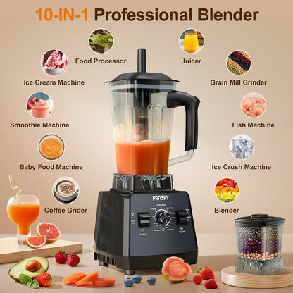 Smoothies Blender, Max.2400W/1000W  Professional Blender, 68Oz | 2L, BPA Free Countertop Blenders, 25000RPM Powerful, 2 Containers, Kitchen Blender & Grinder Combo, Ice Crushing/Juice/Shake
