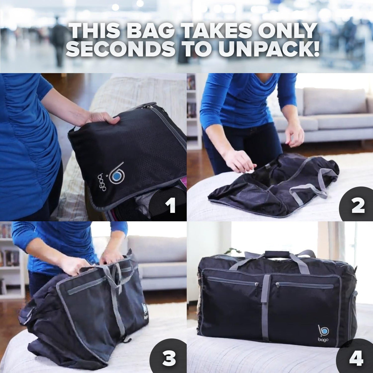 Large Duffle Bag for Travel Women &amp; Men. Durable Lightweight Foldable Travel Duffel Bags for Traveling Women. 60L Duffle Bags for Overnight Bag with Shoe Compartment Collapsible Weekender Duffel