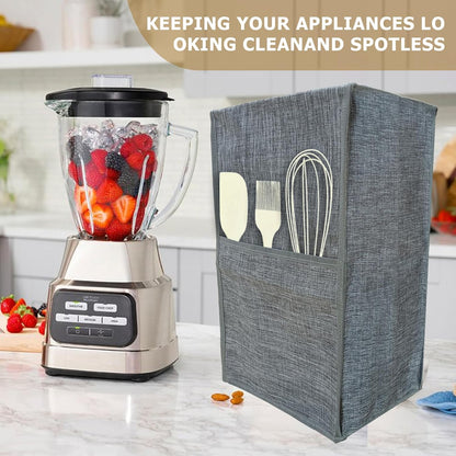 Kitchen Blender Cover,Dust-Proof Organizer Quilted Blender Covers Kitchen Mixer Protector,Blender Dust Cover with Accessory Pocket