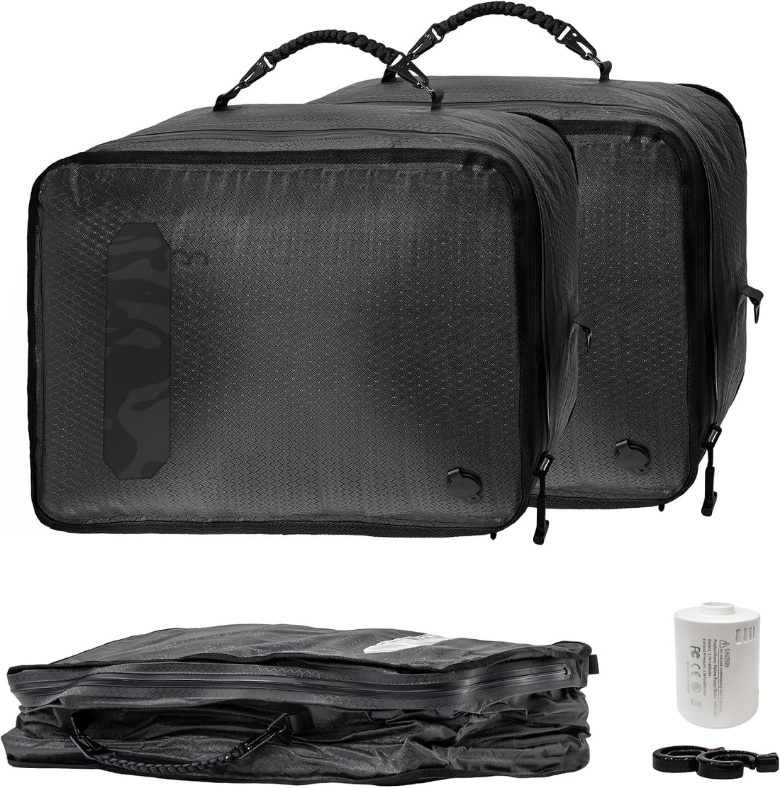 Travel Vacuum Bags with Pump, IP68 Waterproof Reusable Vacuum Seal Bags for Clothing Travel, 46L Compression Bags for Carry on Suitcases and Backpack (2 Pack+Pump)