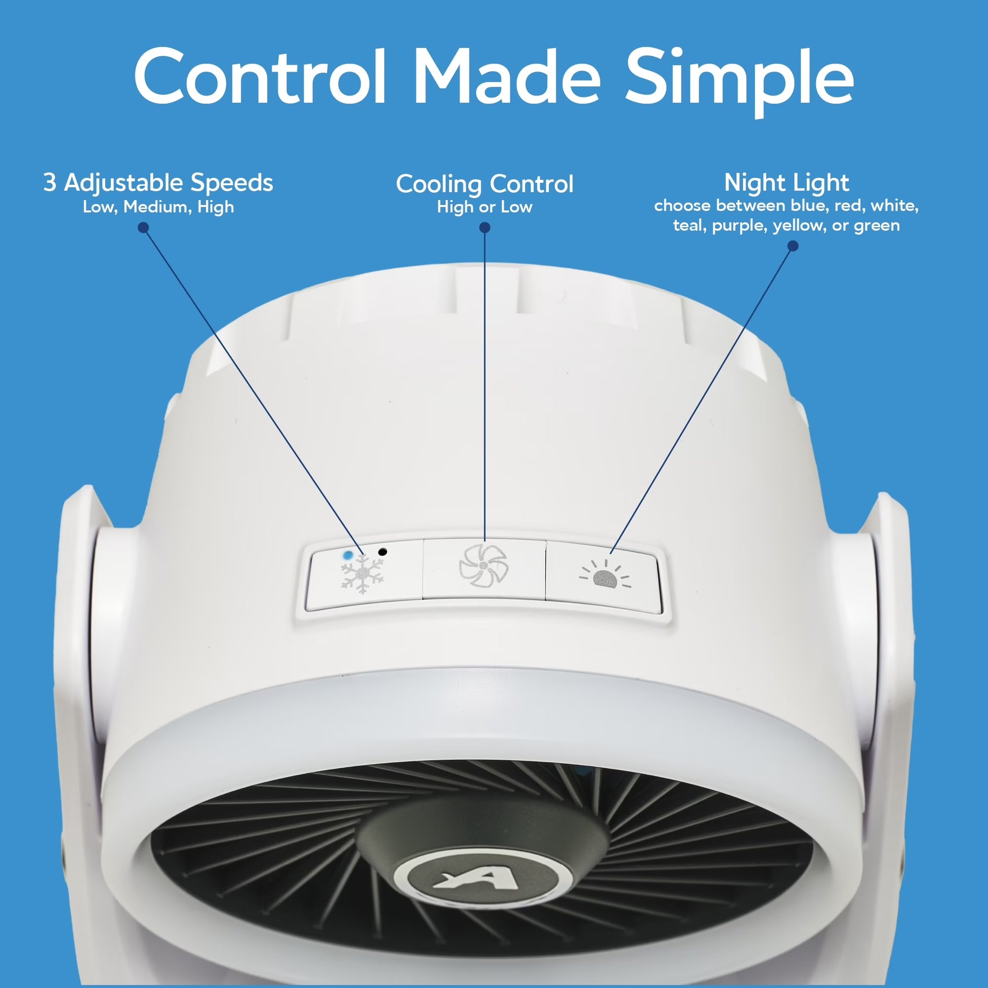 Ice Jet X3 Air Cooler, 3 Speed Portable Cooler with LED, Lightweight & Compact Space Cooler