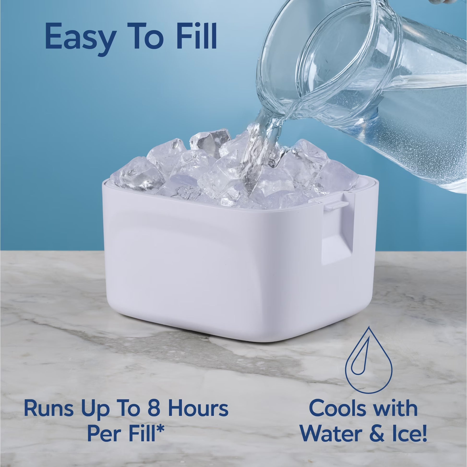Ice Jet X3 Air Cooler, 3 Speed Portable Cooler with LED, Lightweight & Compact Space Cooler