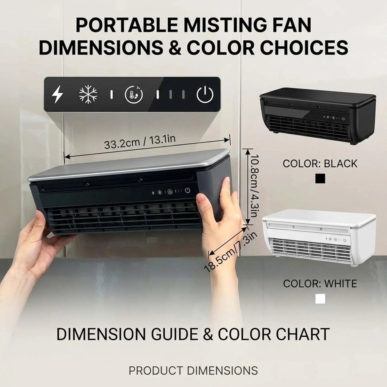 Mini Air Conditioner with Remote, Wireless Air Conditioner Cooling Mist Fan, Small Wall Air Conditioner No Window No Drill, 3 Speed Evaporative AC for Home Office(White)