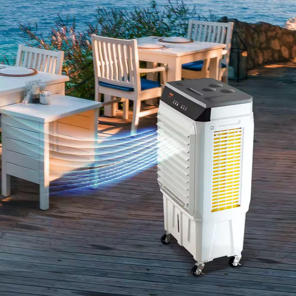 Evaporative Air Cooler 2100 CFM 135° Oscillating Swamp Cooler with 12 H Timer, 7 Gal. Portable Air Cooler