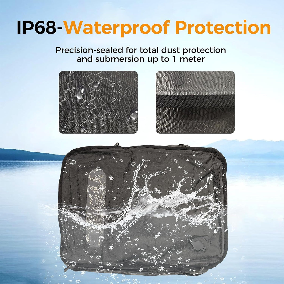 Travel Vacuum Bags with Pump, IP68 Waterproof Reusable Vacuum Seal Bags for Clothing Travel, 46L Compression Bags for Carry on Suitcases and Backpack (2 Pack+Pump)