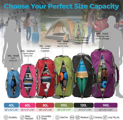 Large Duffle Bag for Travel Women &amp; Men. Durable Lightweight Foldable Travel Duffel Bags for Traveling Women. 60L Duffle Bags for Overnight Bag with Shoe Compartment Collapsible Weekender Duffel