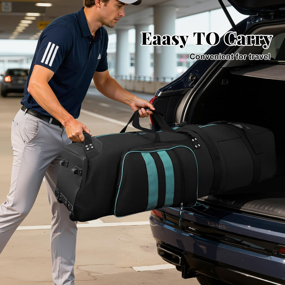 Golf Travel Bag with Wheels, Outdoors Heavy Duty 900D Polyester Waterproof Travel Golf Bags, Golf Travel Bags for Airlines, Transporting, Clubs