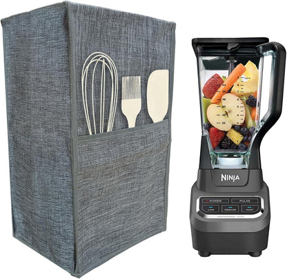 Kitchen Blender Cover,Dust-Proof Organizer Quilted Blender Covers Kitchen Mixer Protector,Blender Dust Cover with Accessory Pocket