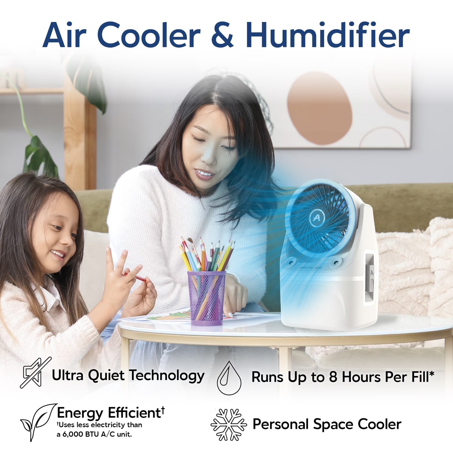 Ice Jet X3 Air Cooler, 3 Speed Portable Cooler with LED, Lightweight & Compact Space Cooler