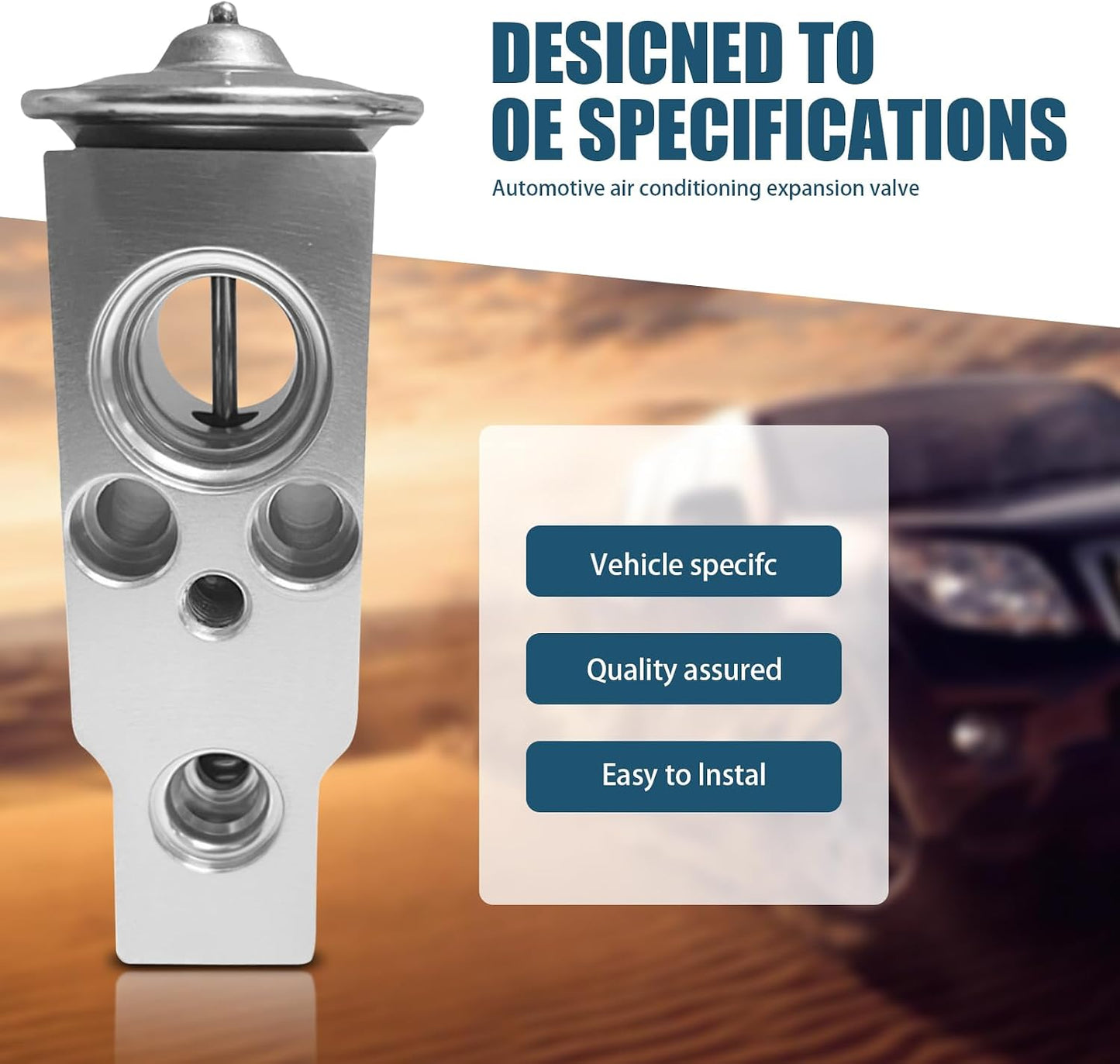1 PC Car Air Conditioner Expansion Valve, Metal Steam Engine Air Conditioner Valve, Car Air Conditioner Spare Parts, Universal for Most Cars (Silver)