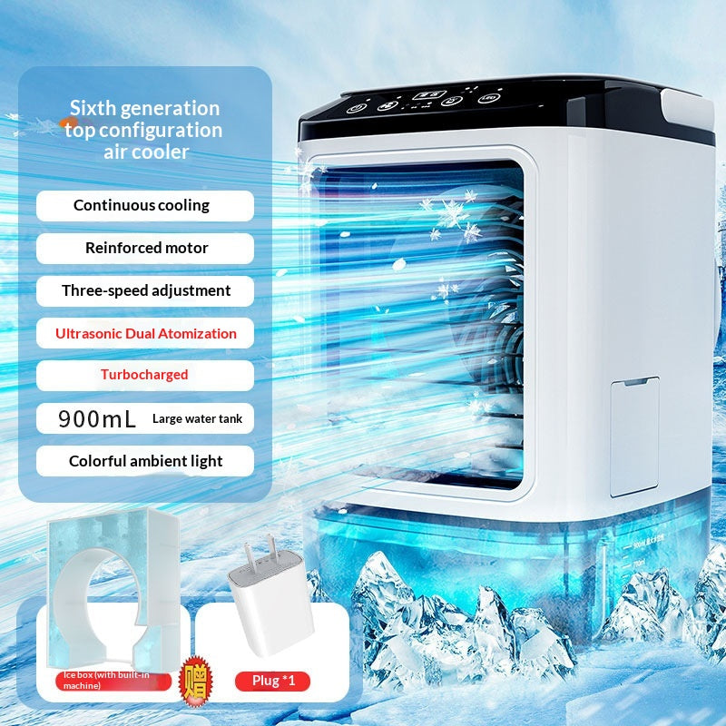 New Style Air Cooler Desktop Air Conditioner Fan Dual Spray Cooling Electric Fan Air Cooler USB Portable Refrigeration