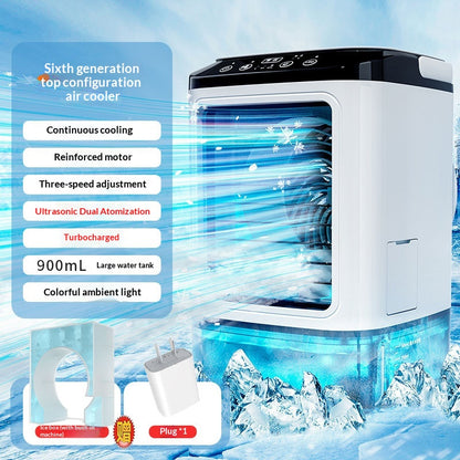 New Style Air Cooler Desktop Air Conditioner Fan Dual Spray Cooling Electric Fan Air Cooler USB Portable Refrigeration