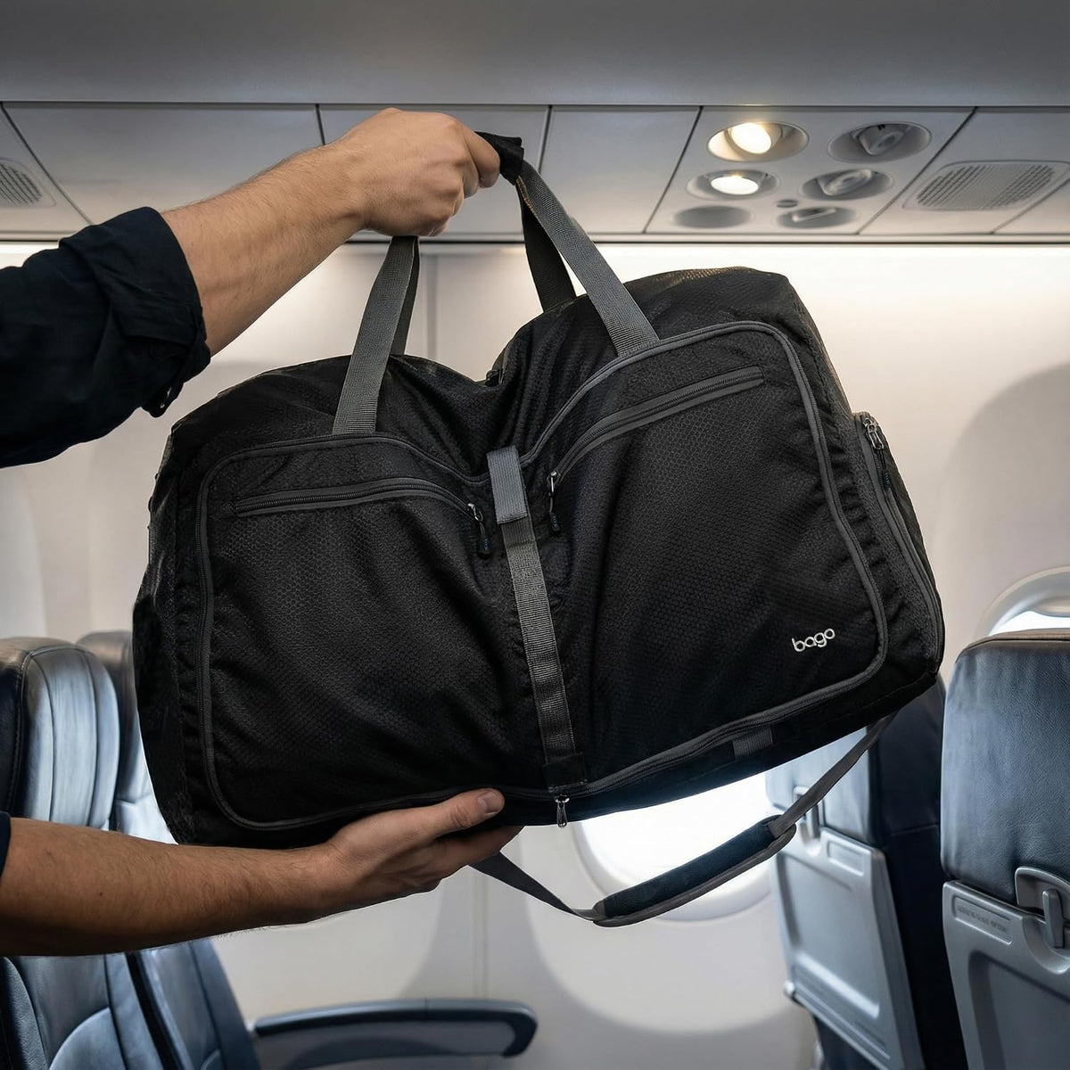 Large Duffle Bag for Travel Women & Men. Durable Lightweight Foldable Travel Duffel Bags for Traveling Women. 60L Duffle Bags for Overnight Bag with Shoe Compartment Collapsible Weekender Duffel