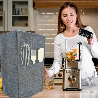 Kitchen Blender Cover,Dust-Proof Organizer Quilted Blender Covers Kitchen Mixer Protector,Blender Dust Cover with Accessory Pocket